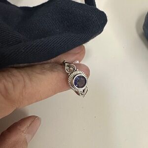 Elegant Silver and blue Women's Ring
